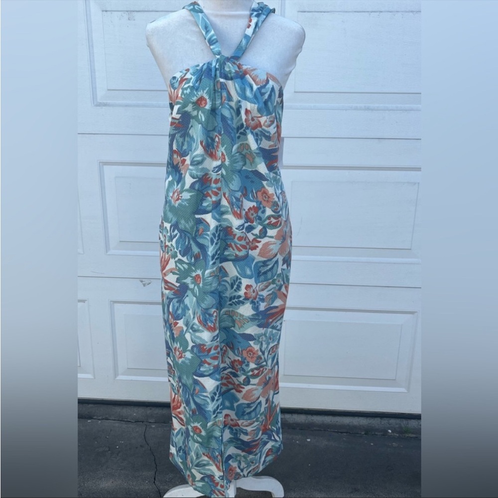 Women's Faherty Bay Twist Paradise Blossom floral halter dress M